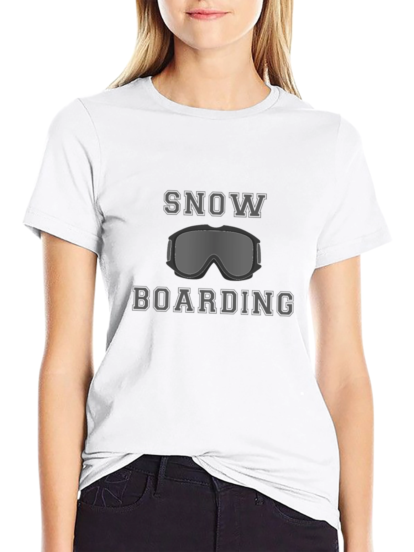 Snowboarding Graphic Tee - Black Casual T-Shirt