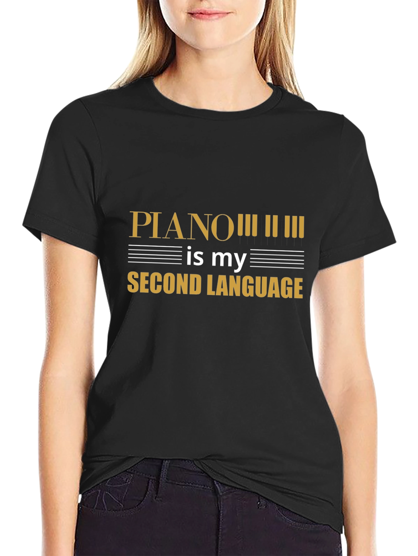 Piano is My Second Language Graphic T-Shirt