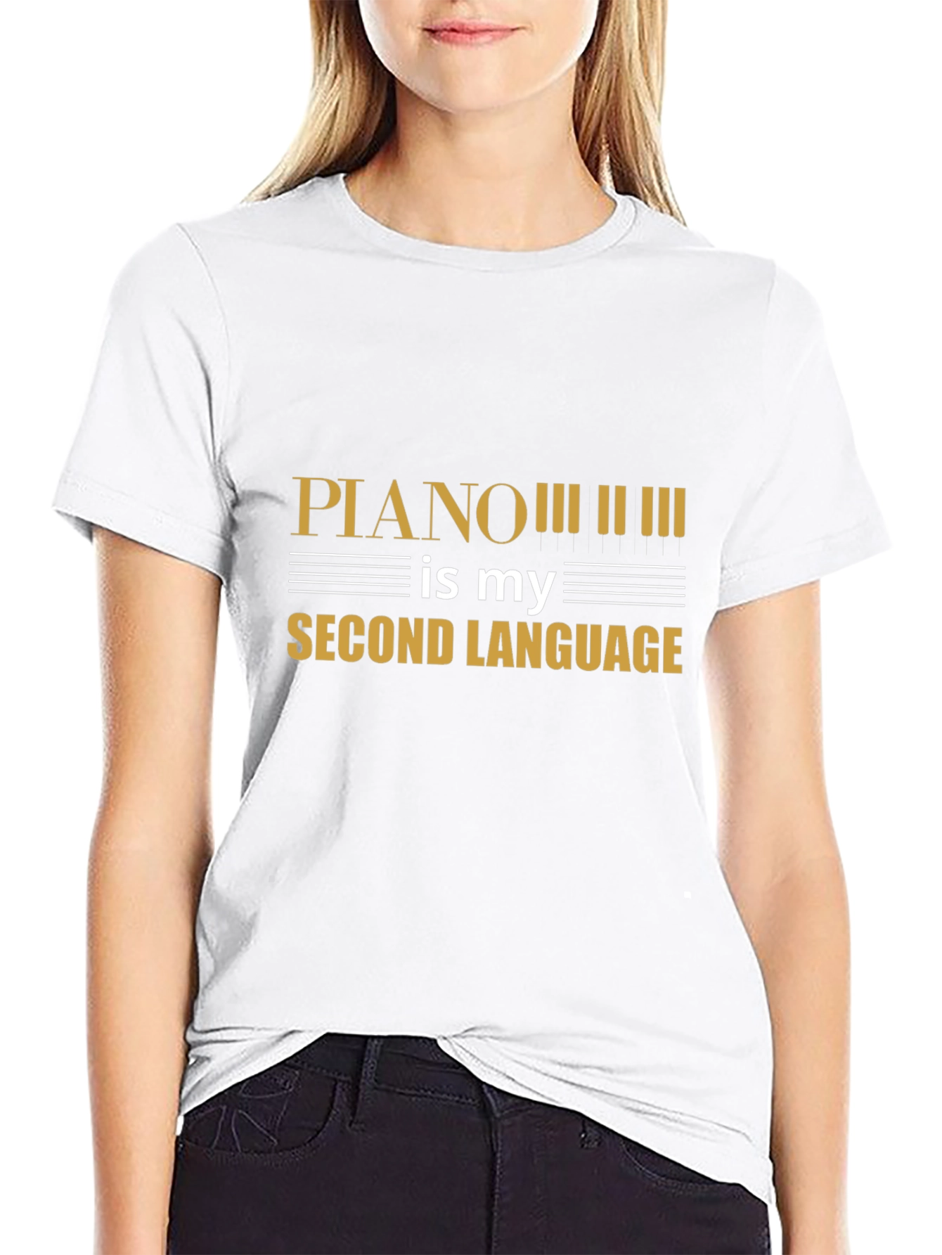Piano is My Second Language Graphic T-Shirt