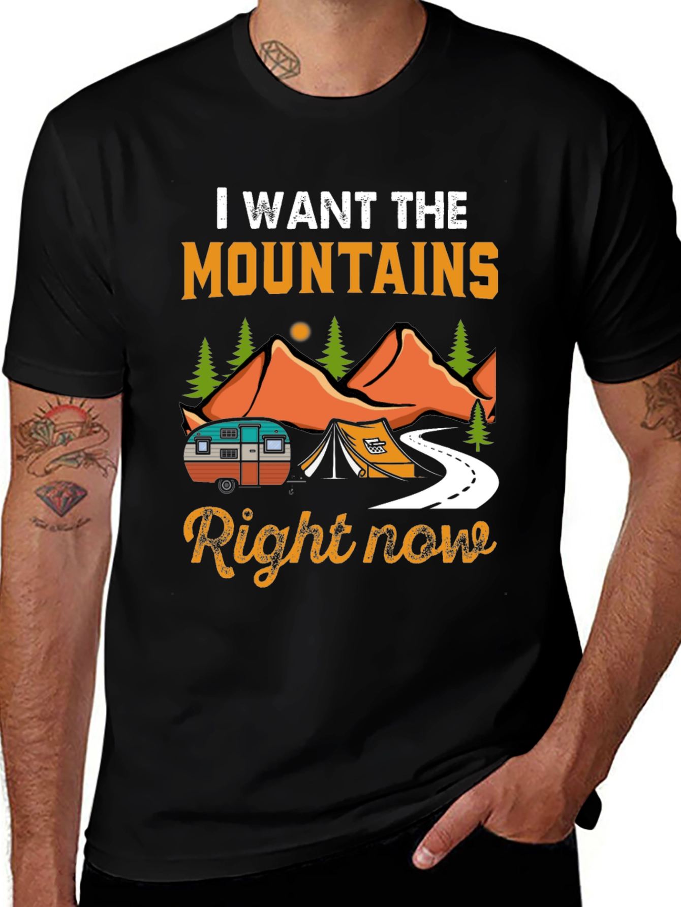 Mountains Calling Camping T-Shirt