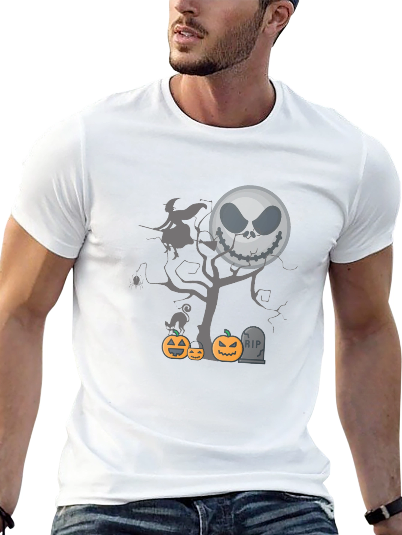 Halloween Nightmare T-Shirt Jack Skellington Moon