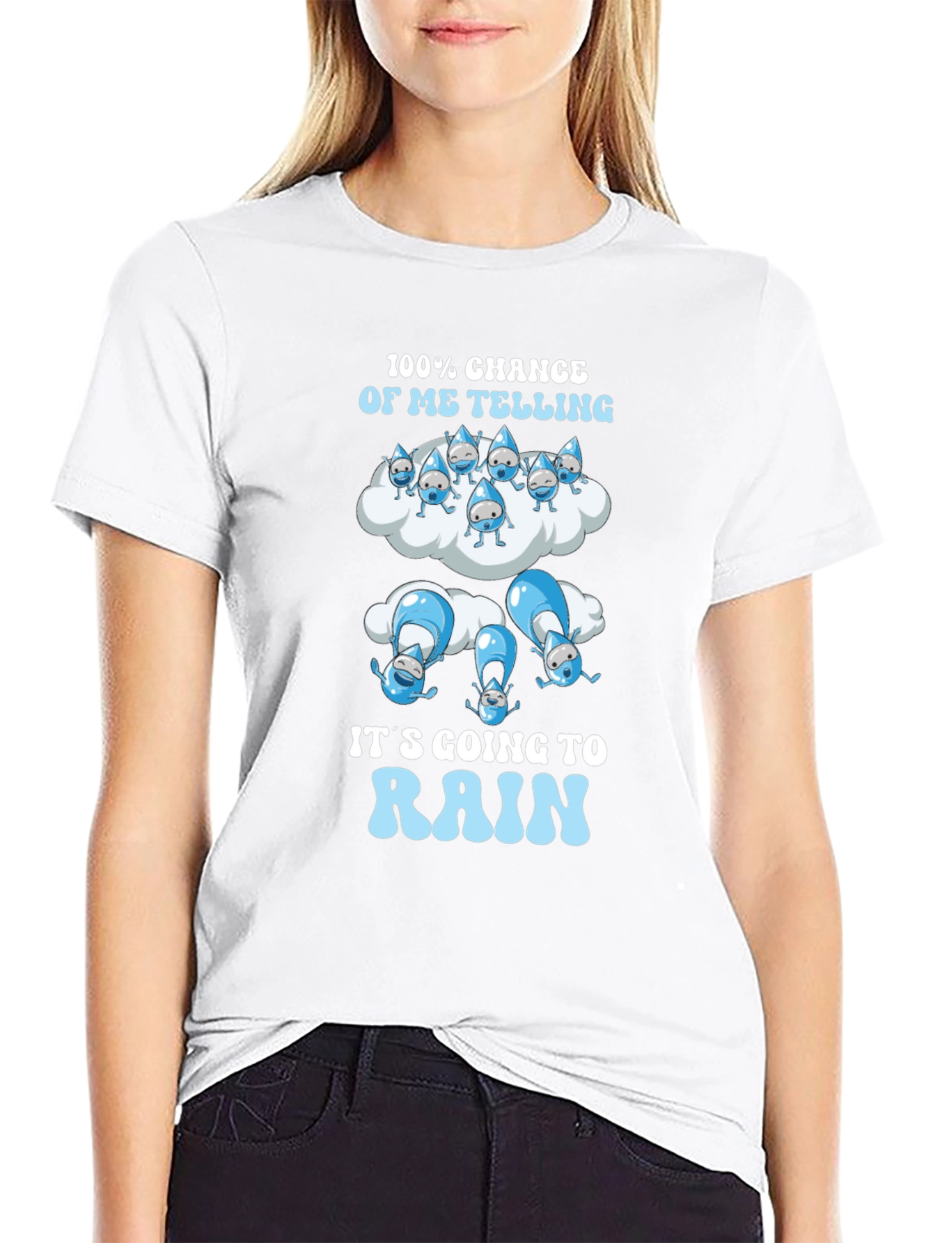 Funny Rain T-Shirt - 100% Chance of Me Telling
