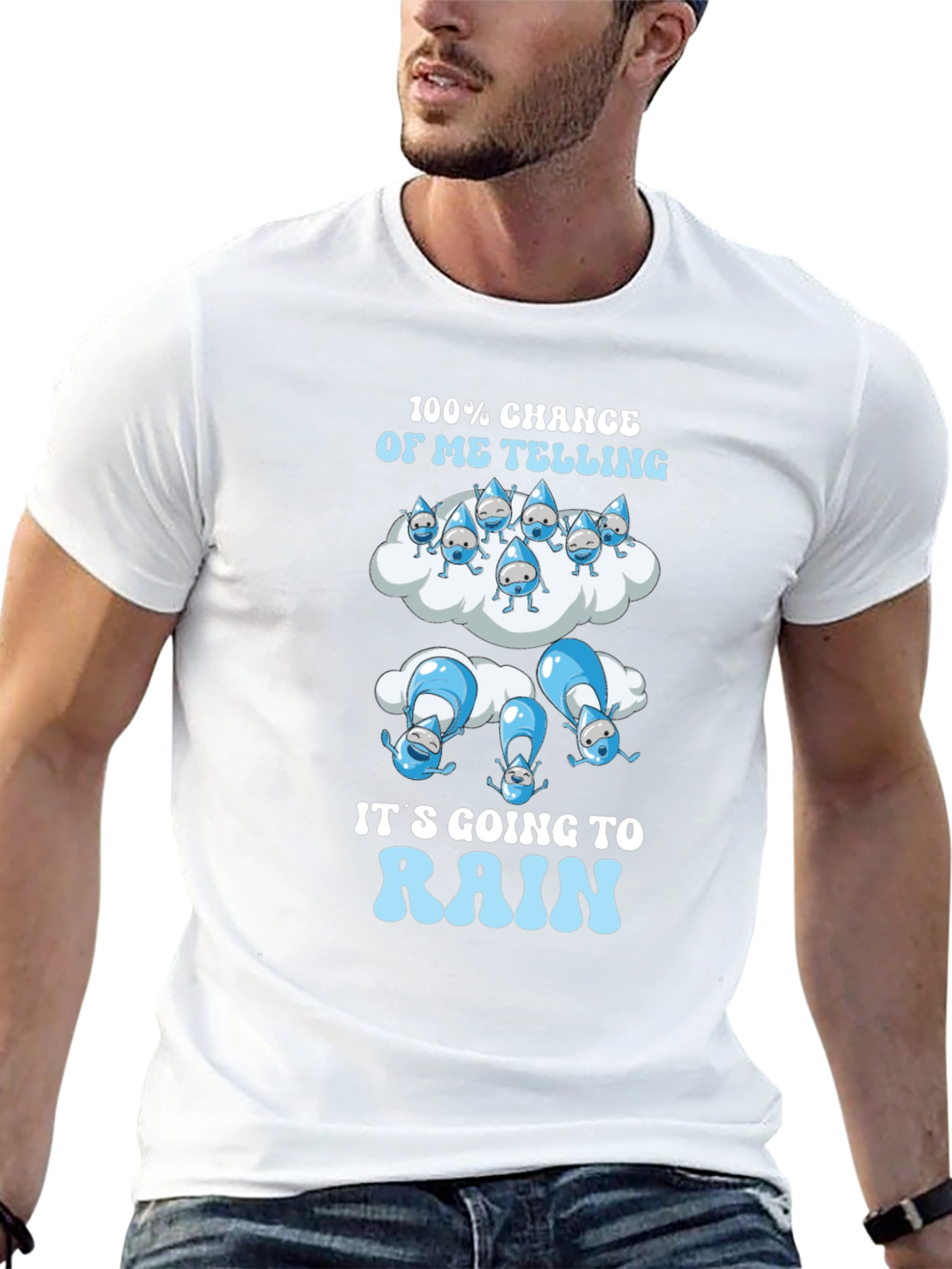 Funny Rain T-Shirt - 100% Chance of Me Telling