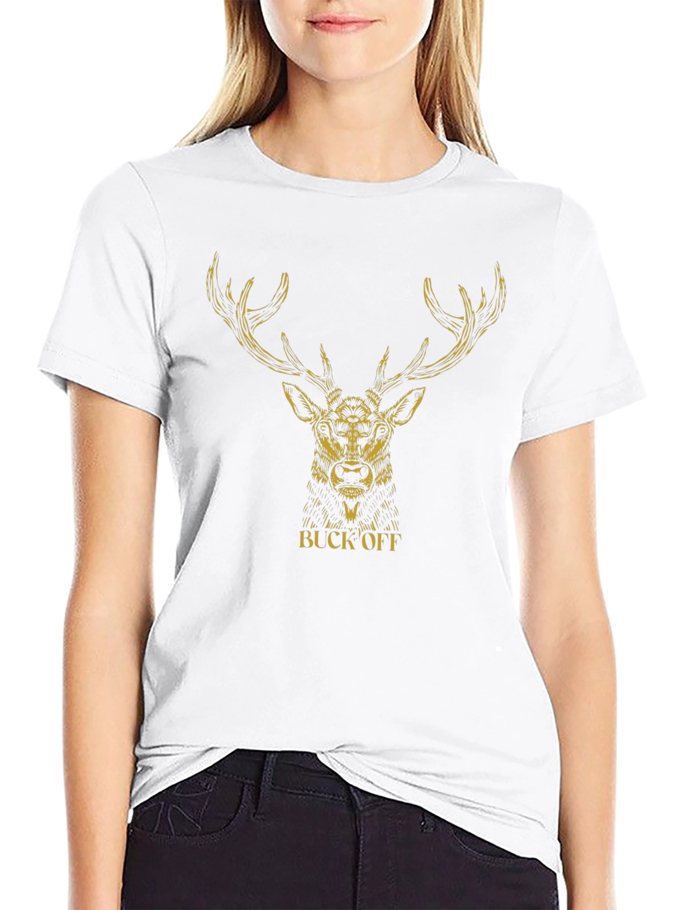 Buck Off Graphic Tee - Black Cotton T-Shirt