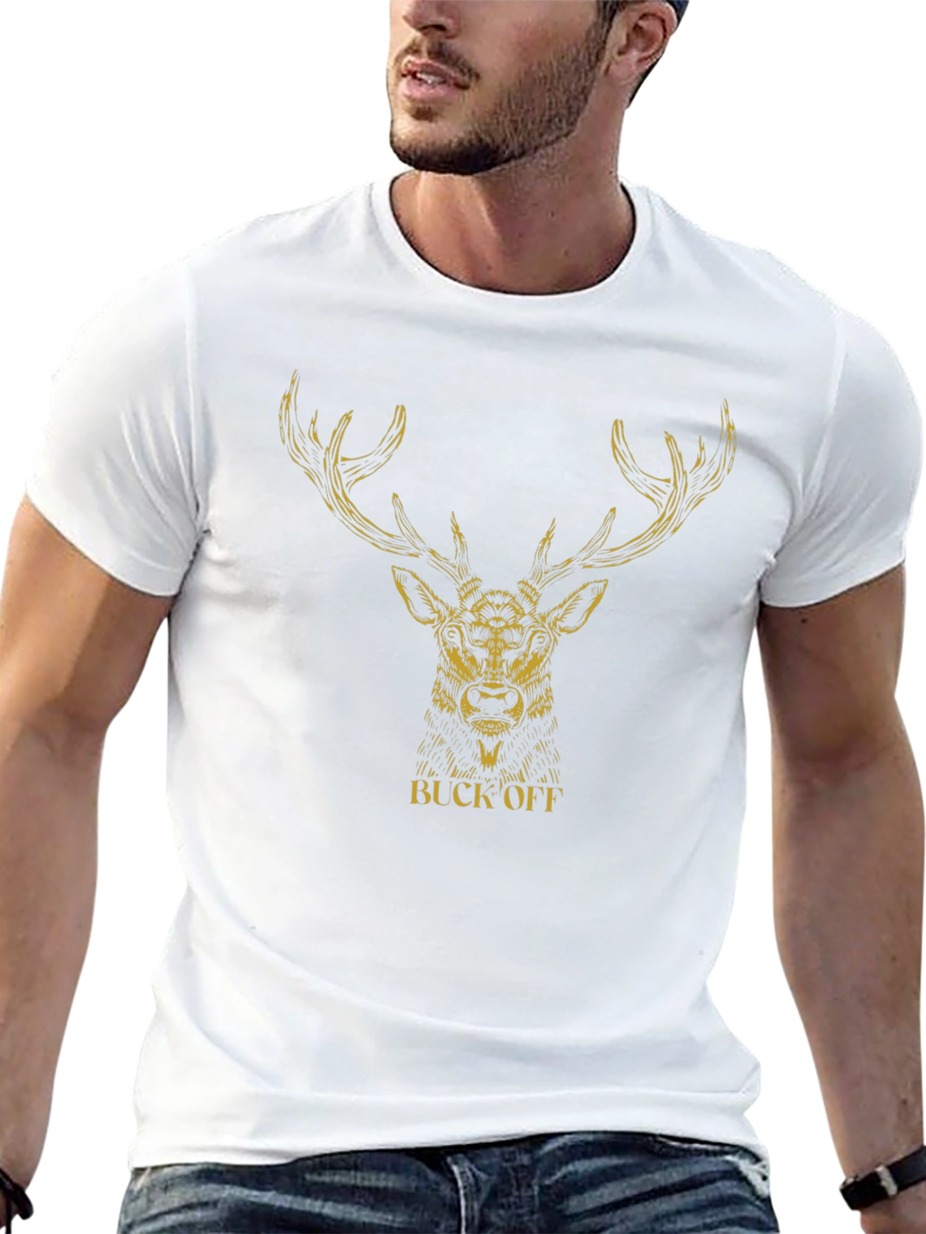 Buck Off Graphic Tee - Black Cotton T-Shirt