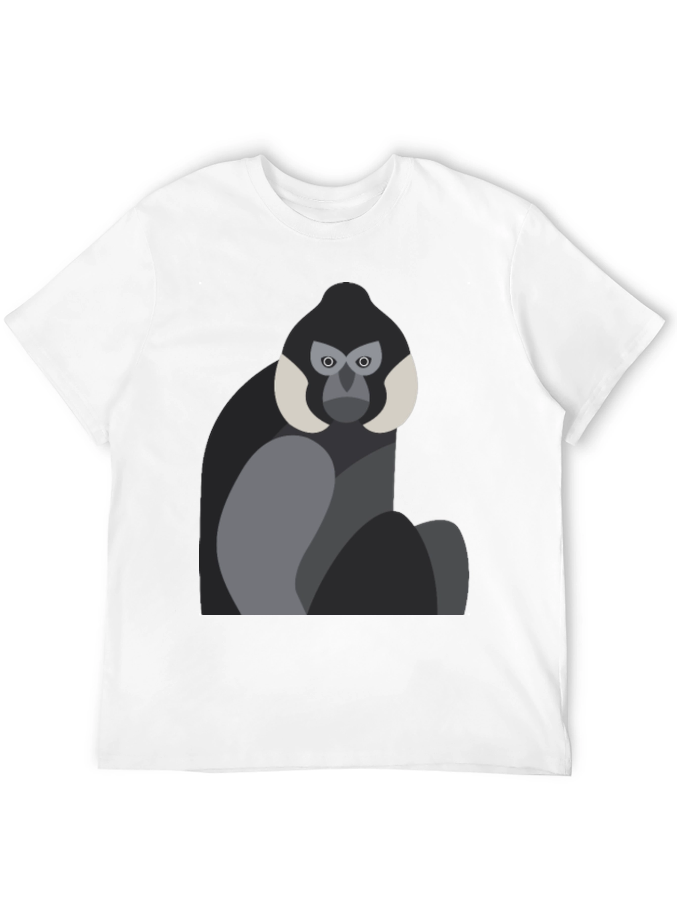 Geometric Monkey Graphic Tee - Black Unisex Shirt