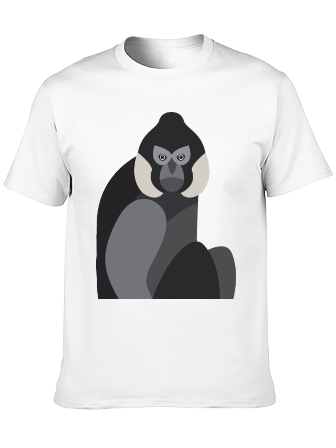 Geometric Monkey Graphic Tee - Black Unisex Shirt