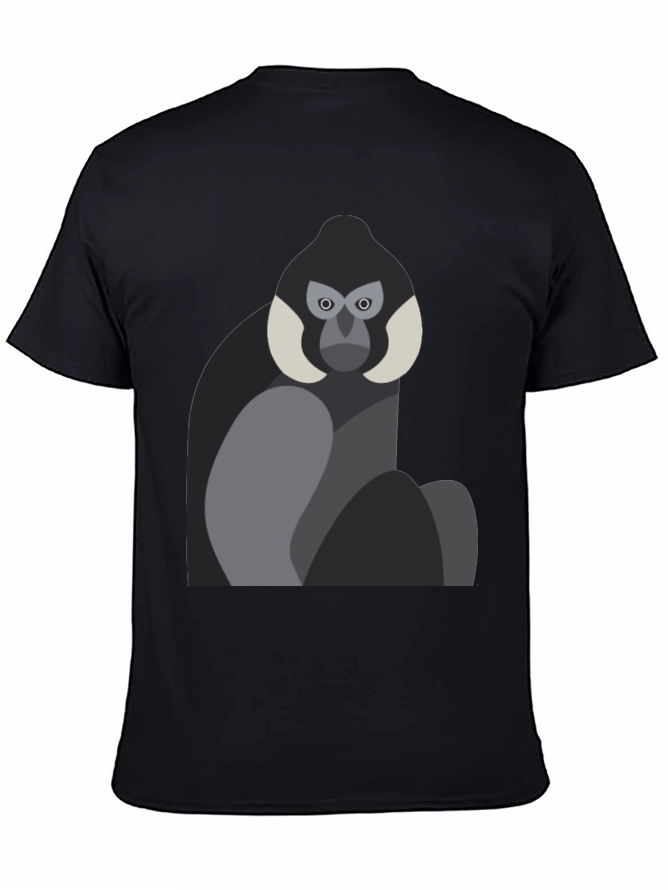 Geometric Monkey Graphic Tee - Black Unisex Shirt
