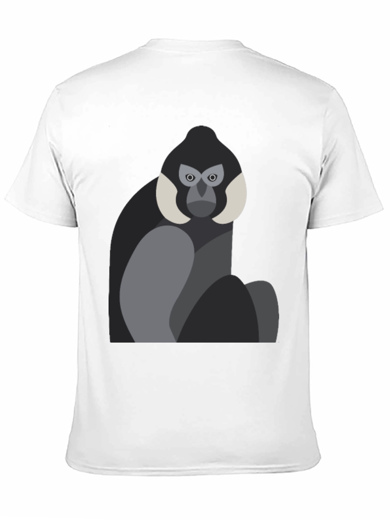 Geometric Monkey Graphic Tee - Black Unisex Shirt
