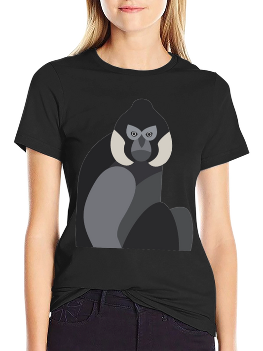 Geometric Monkey Graphic Tee - Black Unisex Shirt