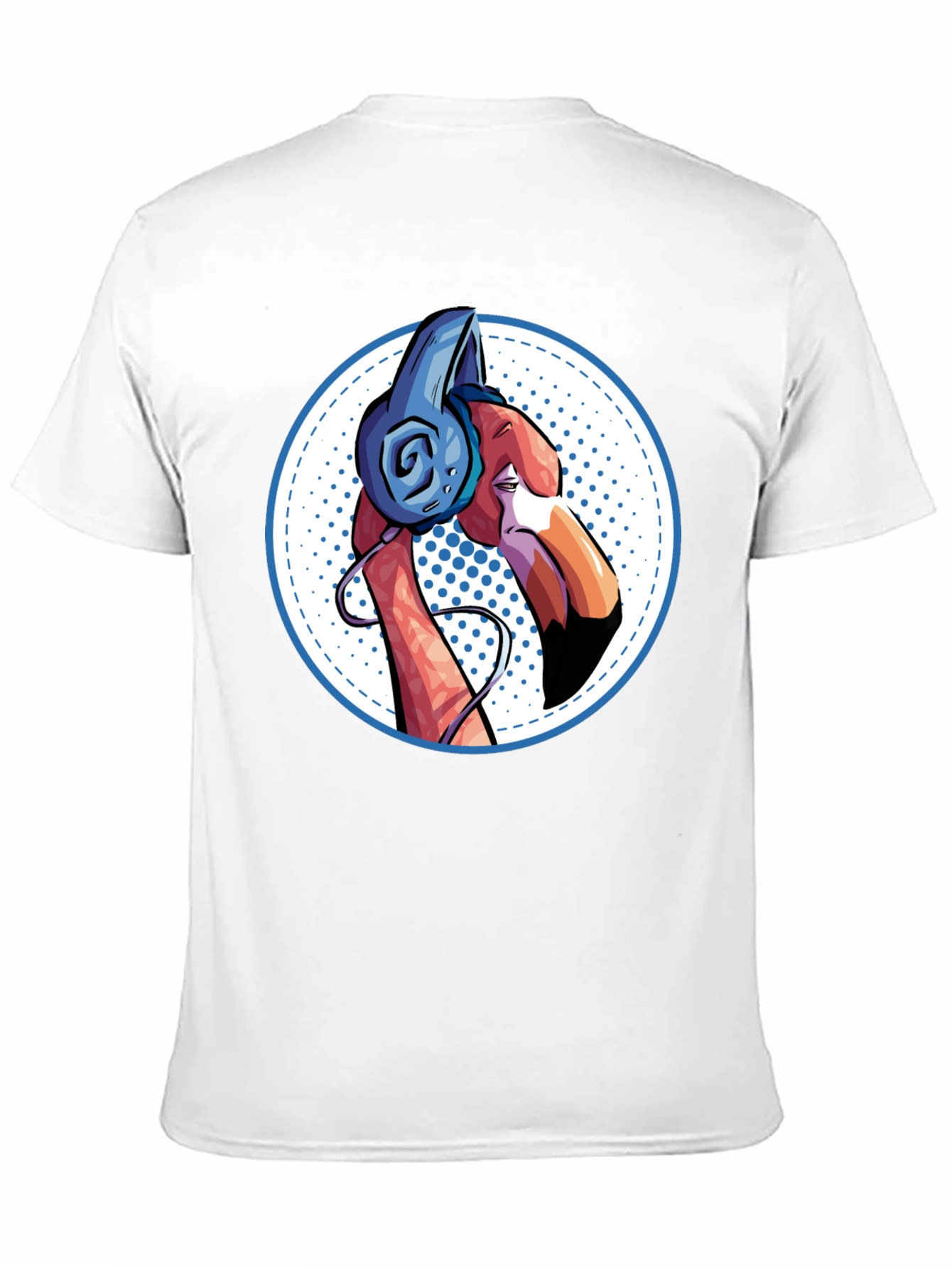 Cool Flamingo Headphones Graphic Tee