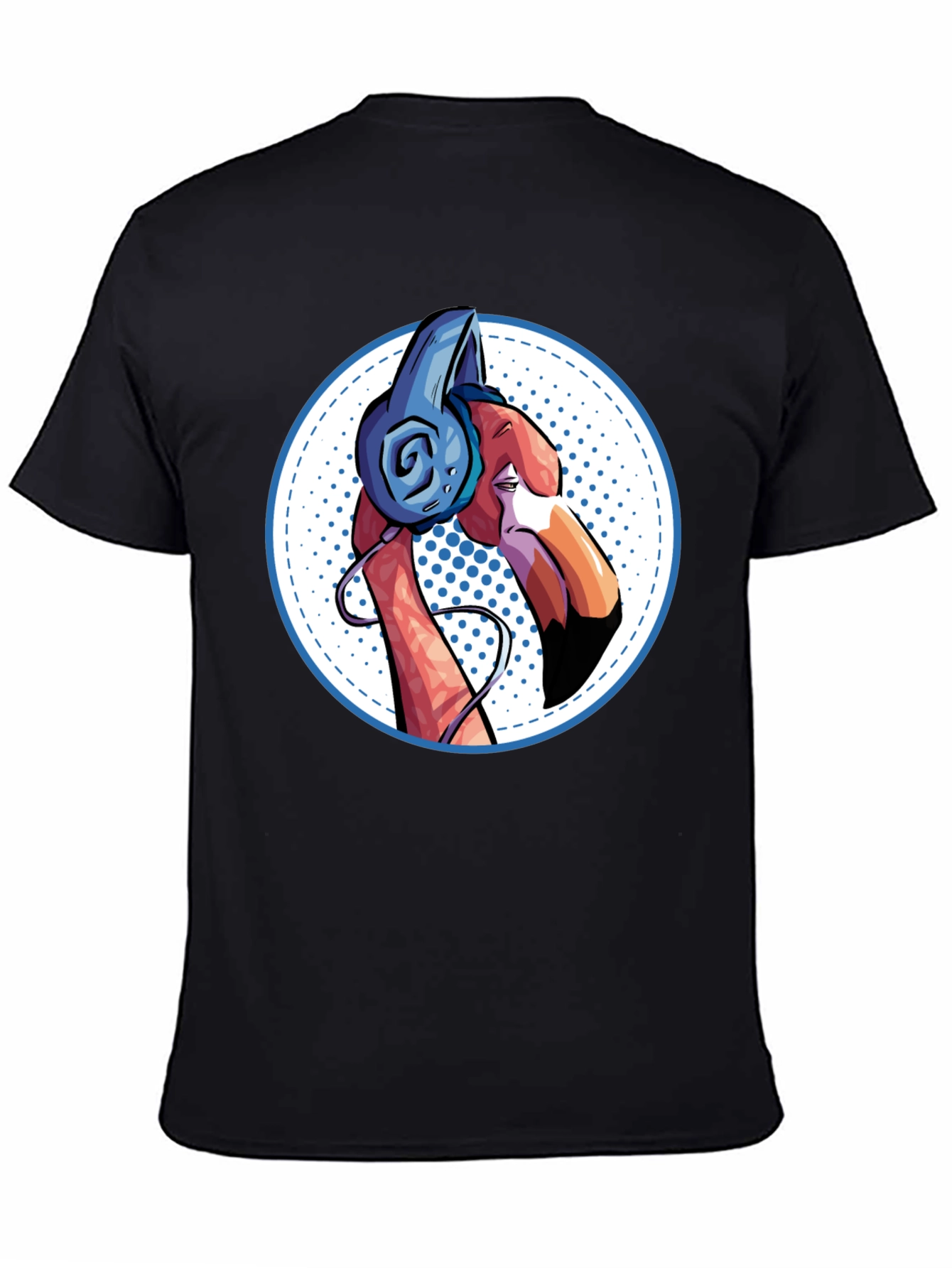 Cool Flamingo Headphones Graphic Tee