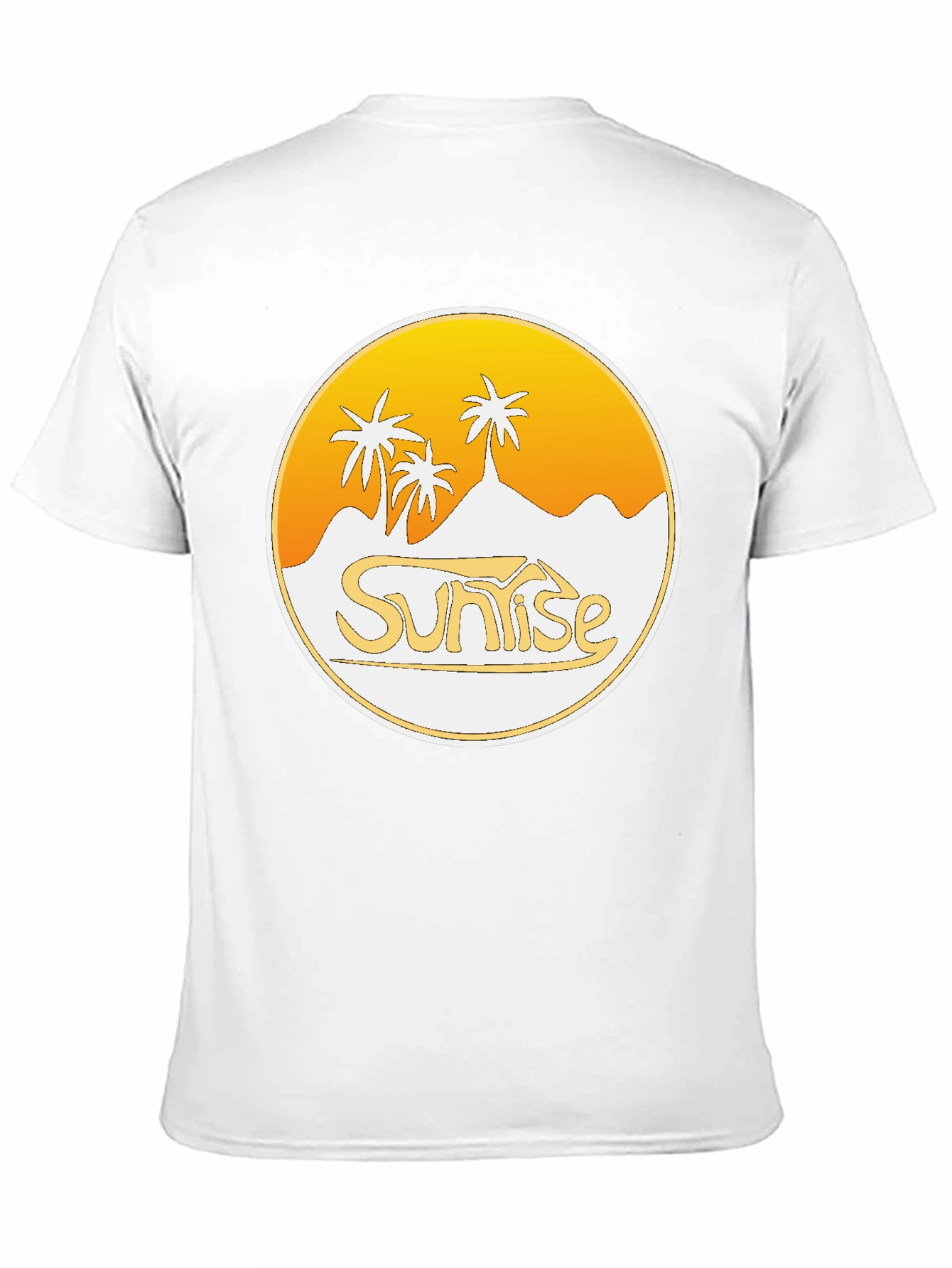 Sunrise Palm Tree Graphic Black T-Shirt