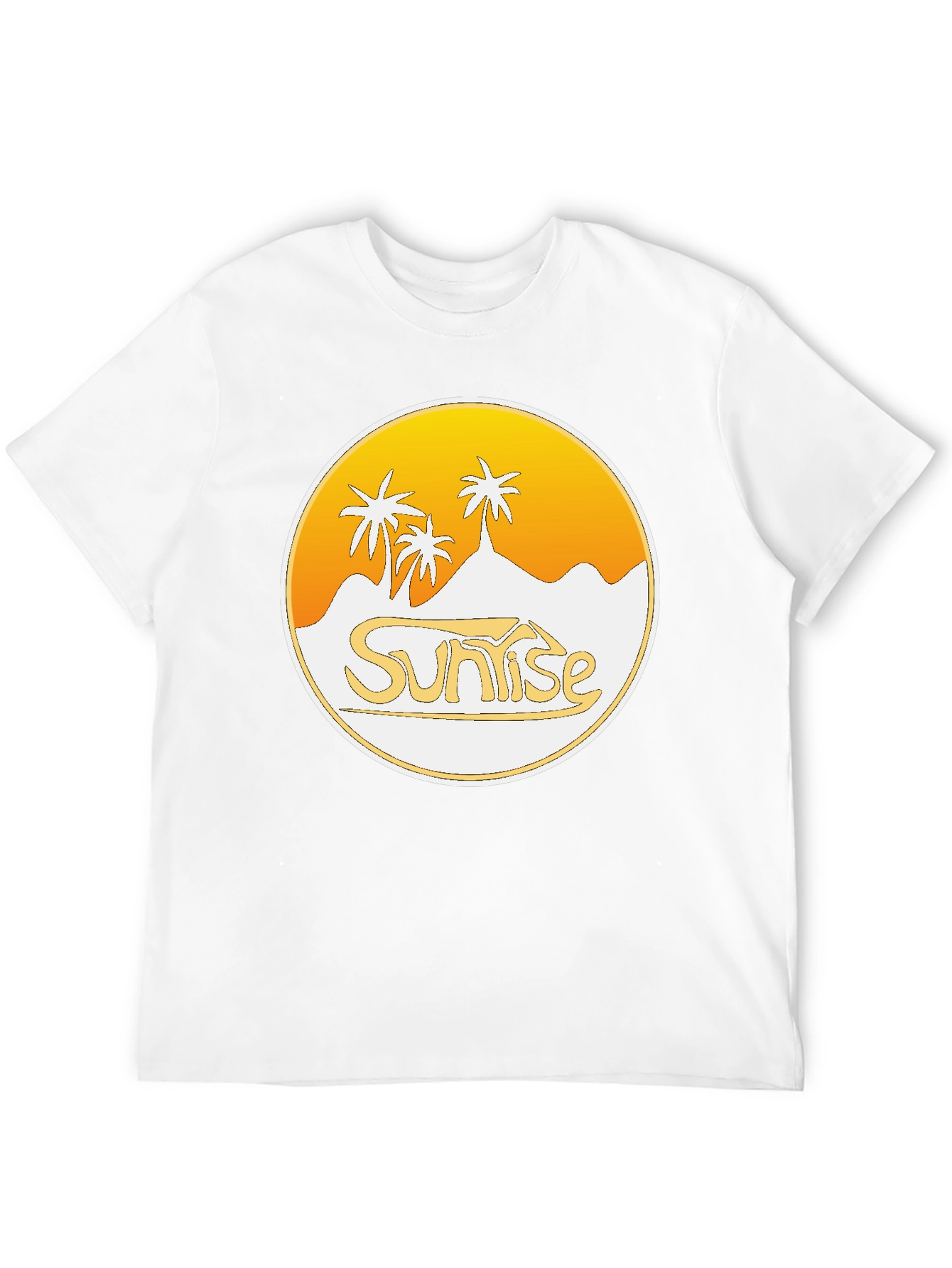 Sunrise Palm Tree Graphic Black T-Shirt
