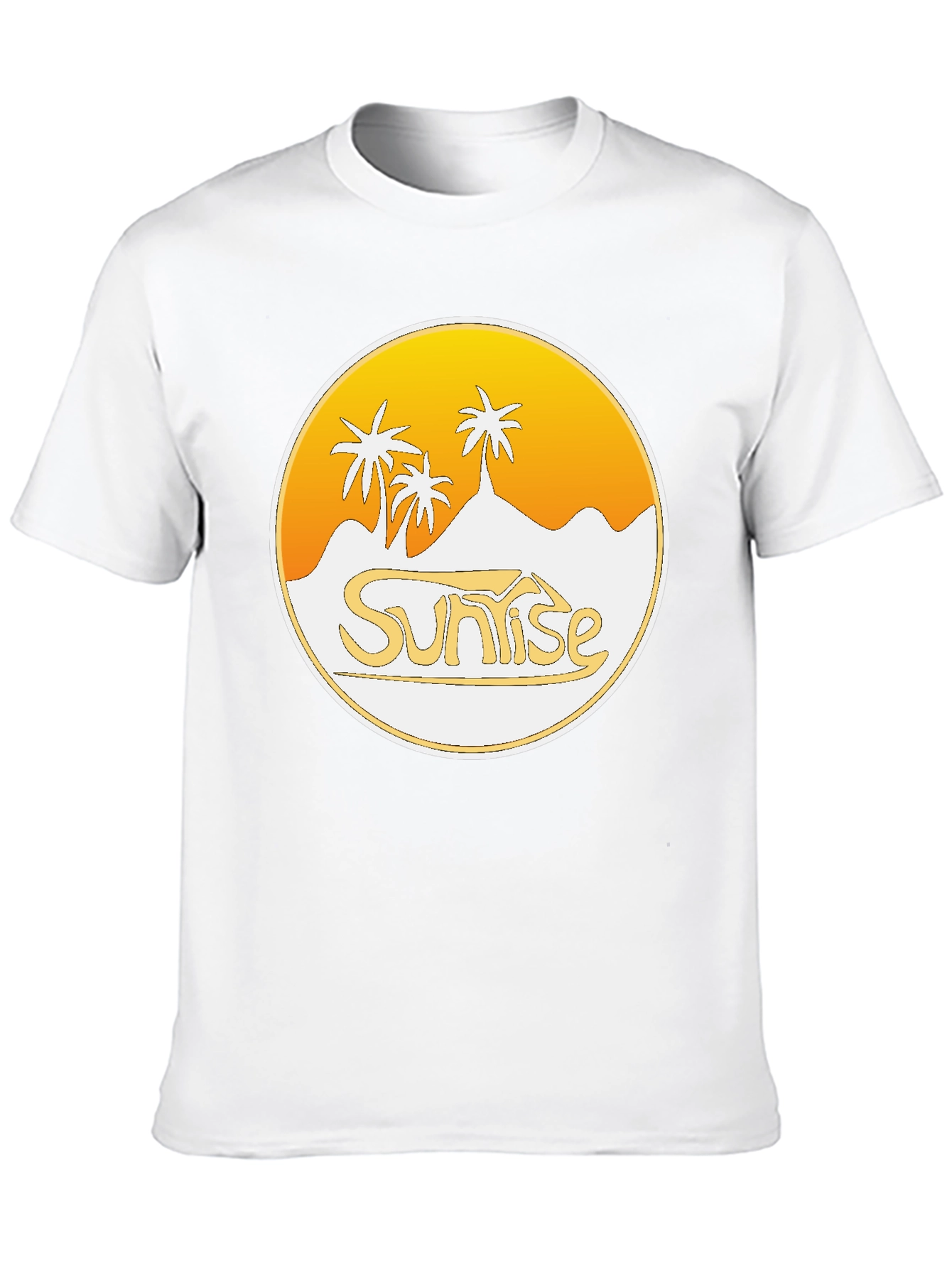 Sunrise Palm Tree Graphic Black T-Shirt