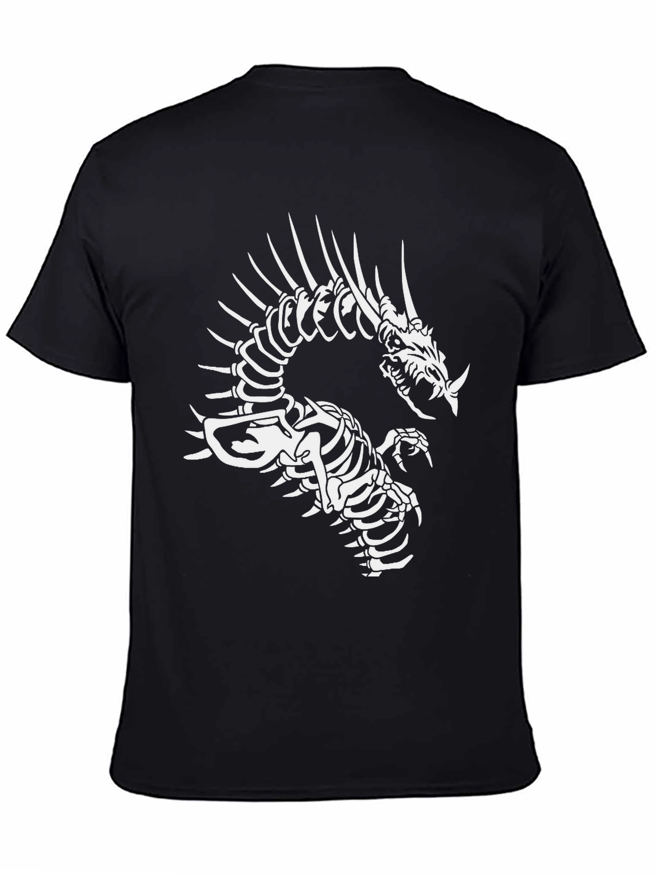 Dragon Skeleton Graphic Black T-Shirt