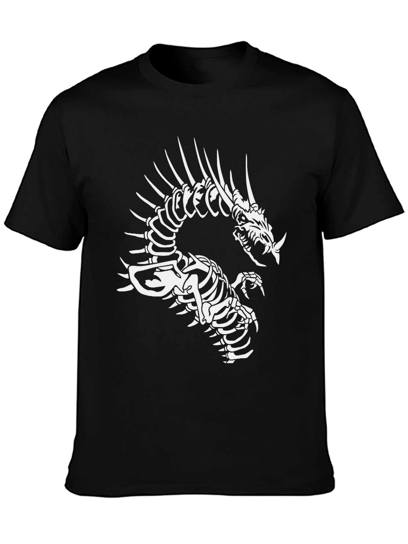 Dragon Skeleton Graphic Black T-Shirt