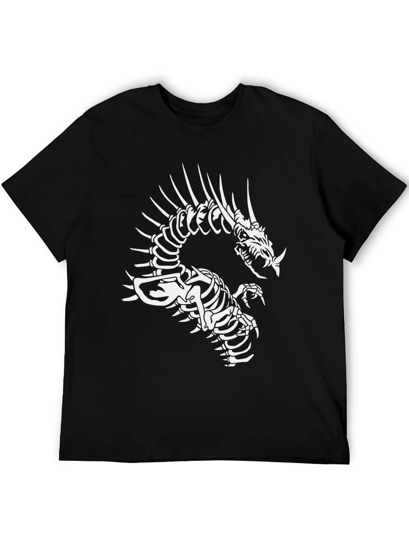 Dragon Skeleton Graphic Black T-Shirt