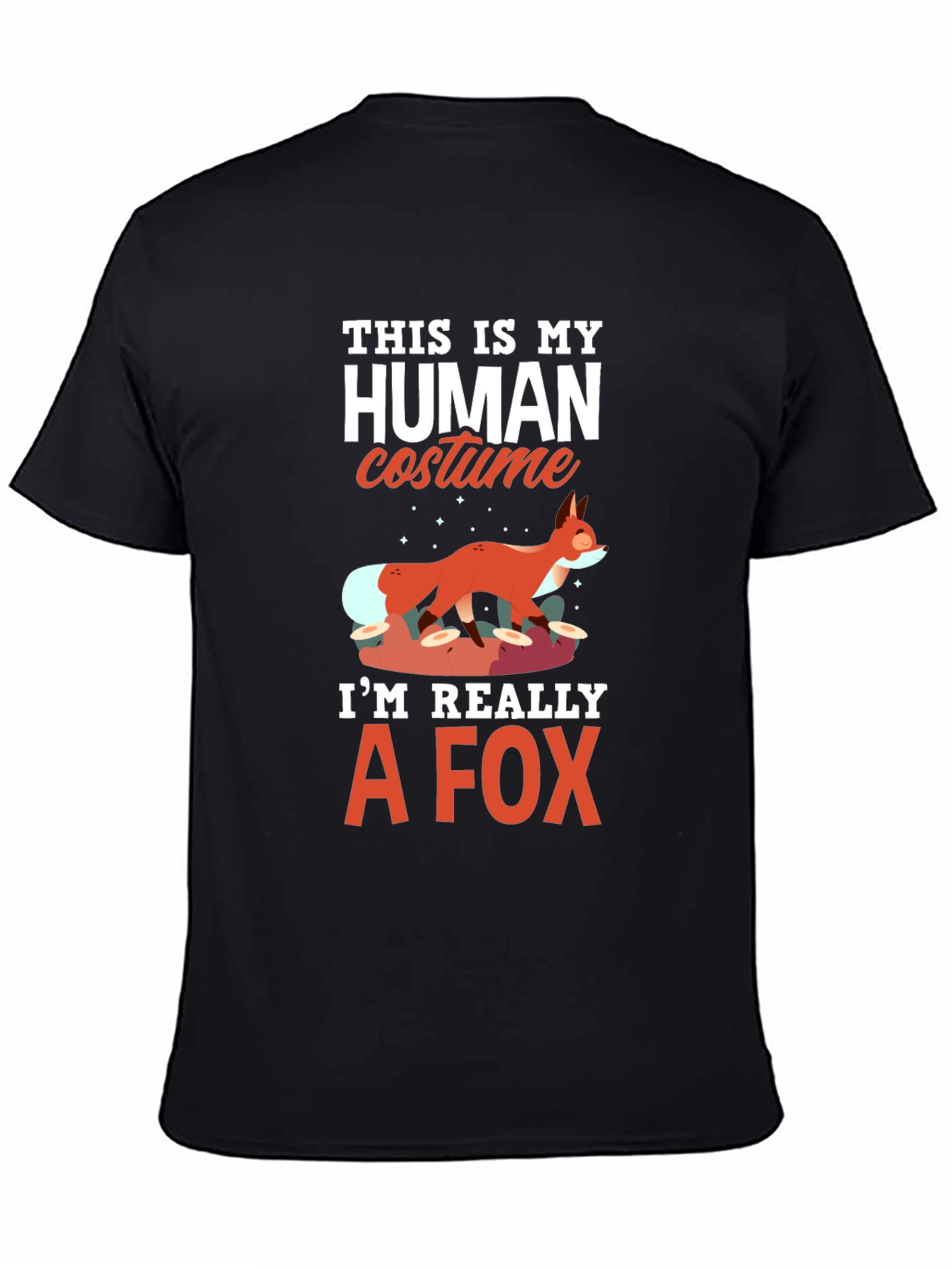 Human Costume Funny Fox Graphic Tee