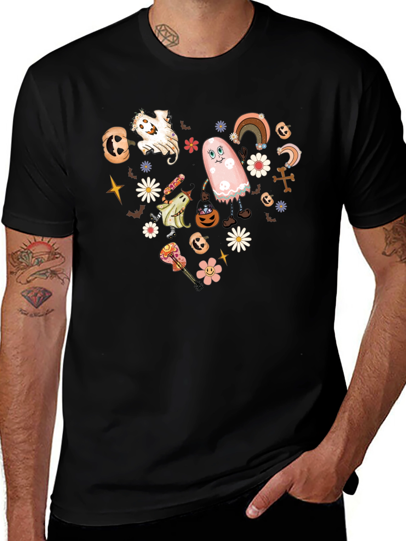 Retro Halloween Heart Graphic Tee