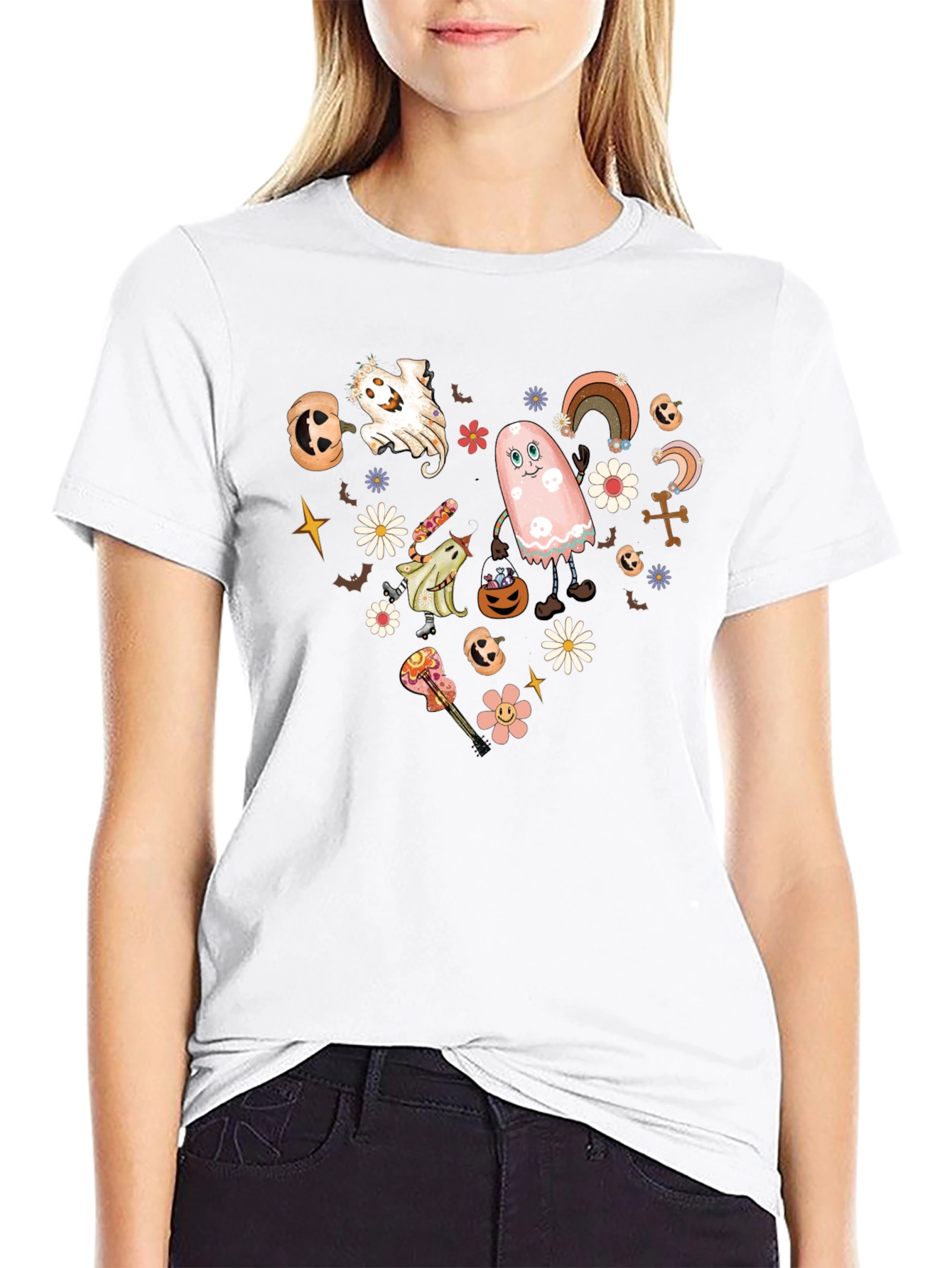 Retro Halloween Heart Graphic Tee