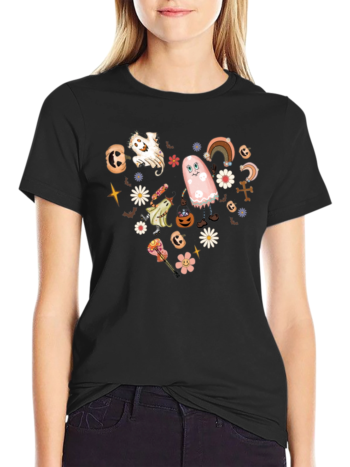 Retro Halloween Heart Graphic Tee