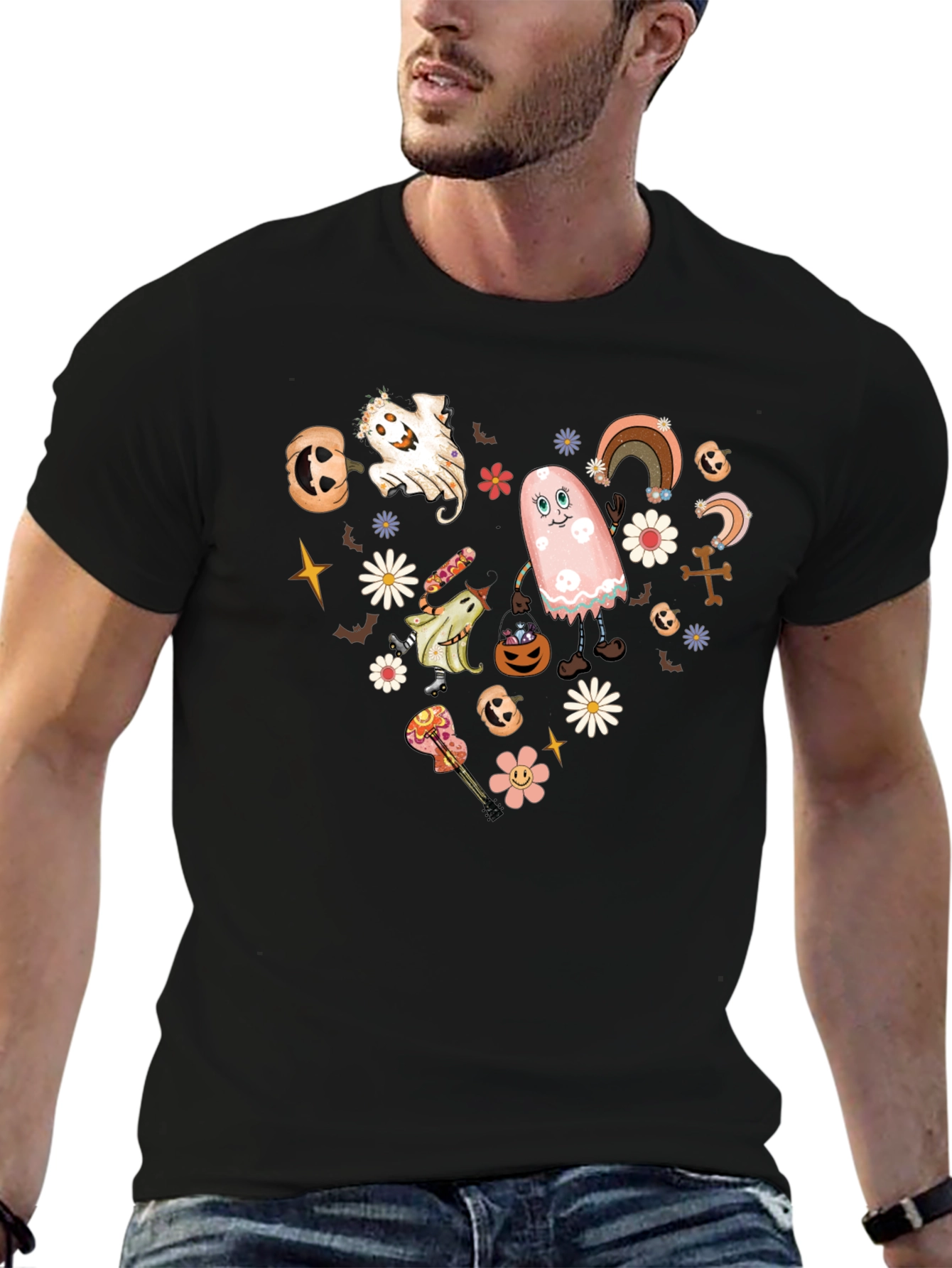 Retro Halloween Heart Graphic Tee