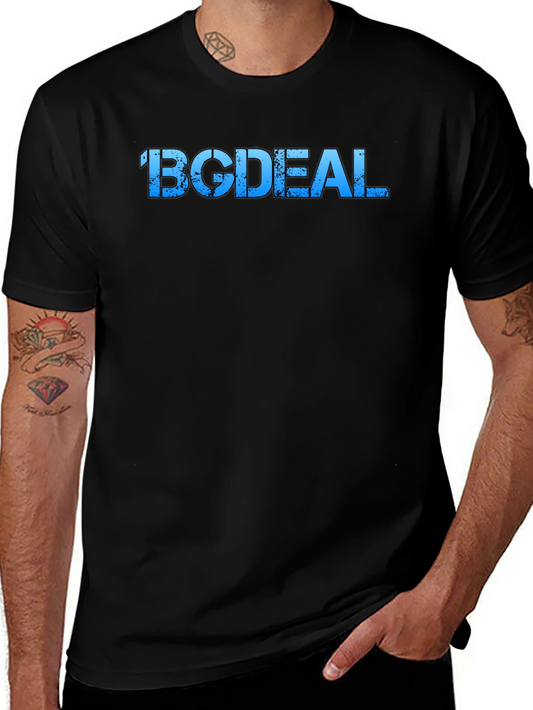 BGCDEAL Mens Black Graphic Tee