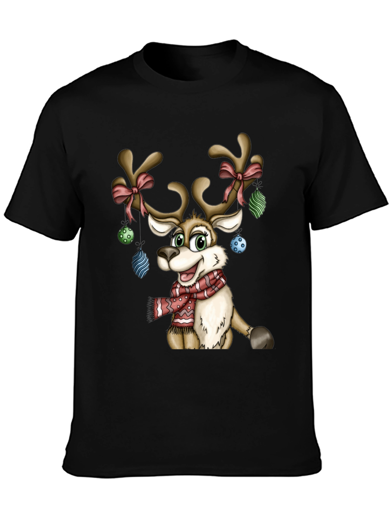 Festive Reindeer Christmas Graphic T-Shirt