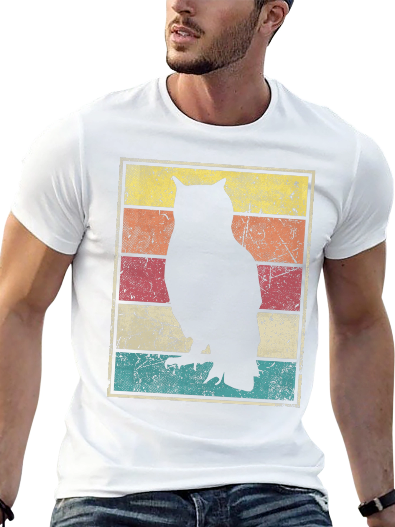 Retro Owl Silhouette Graphic T-Shirt