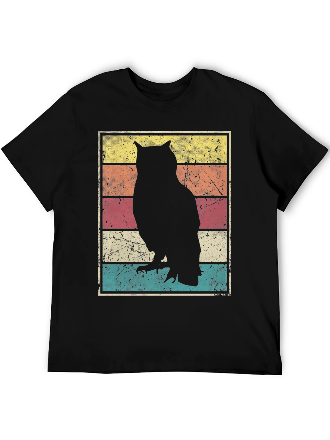 Retro Owl Silhouette Graphic T-Shirt