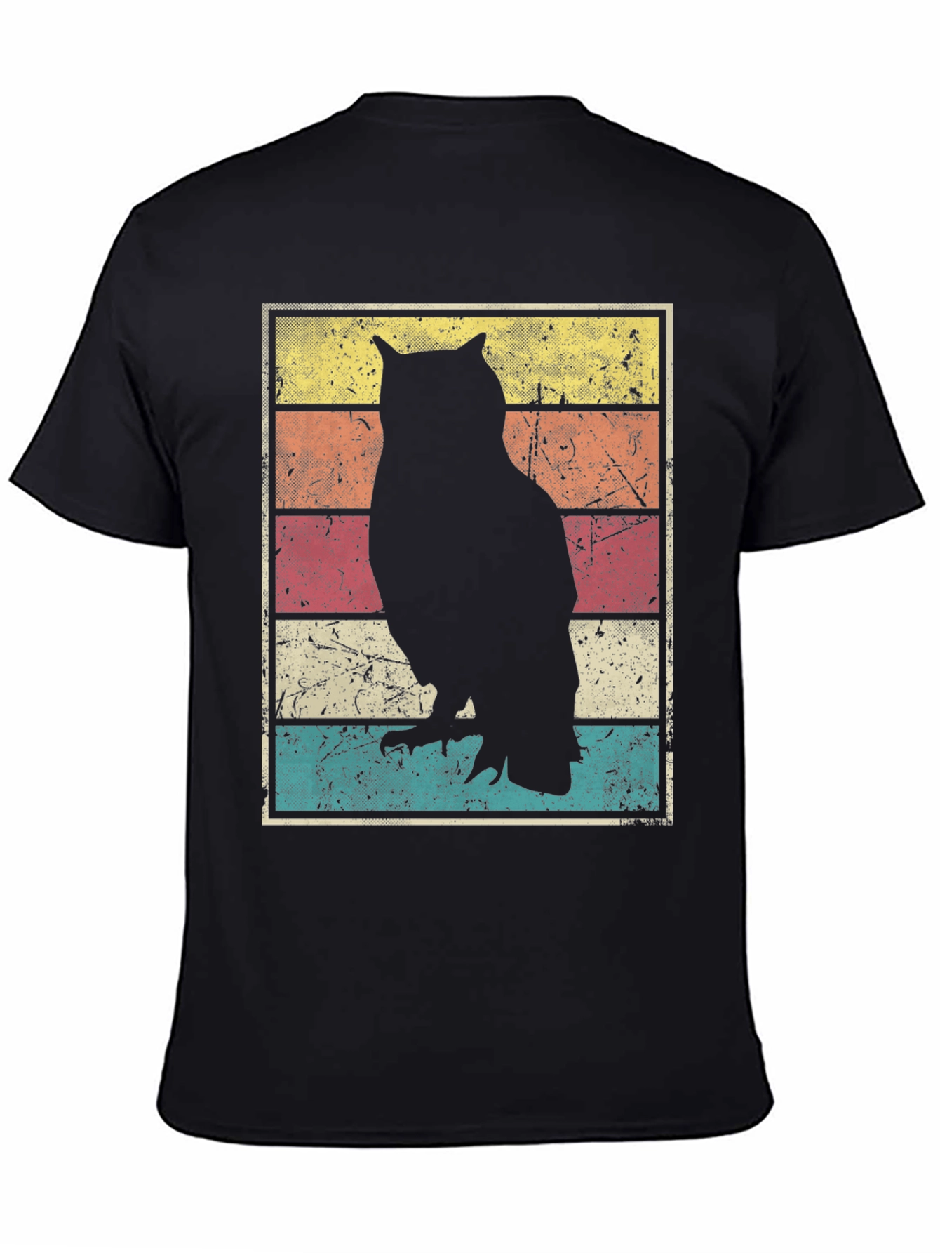 Retro Owl Silhouette Graphic T-Shirt
