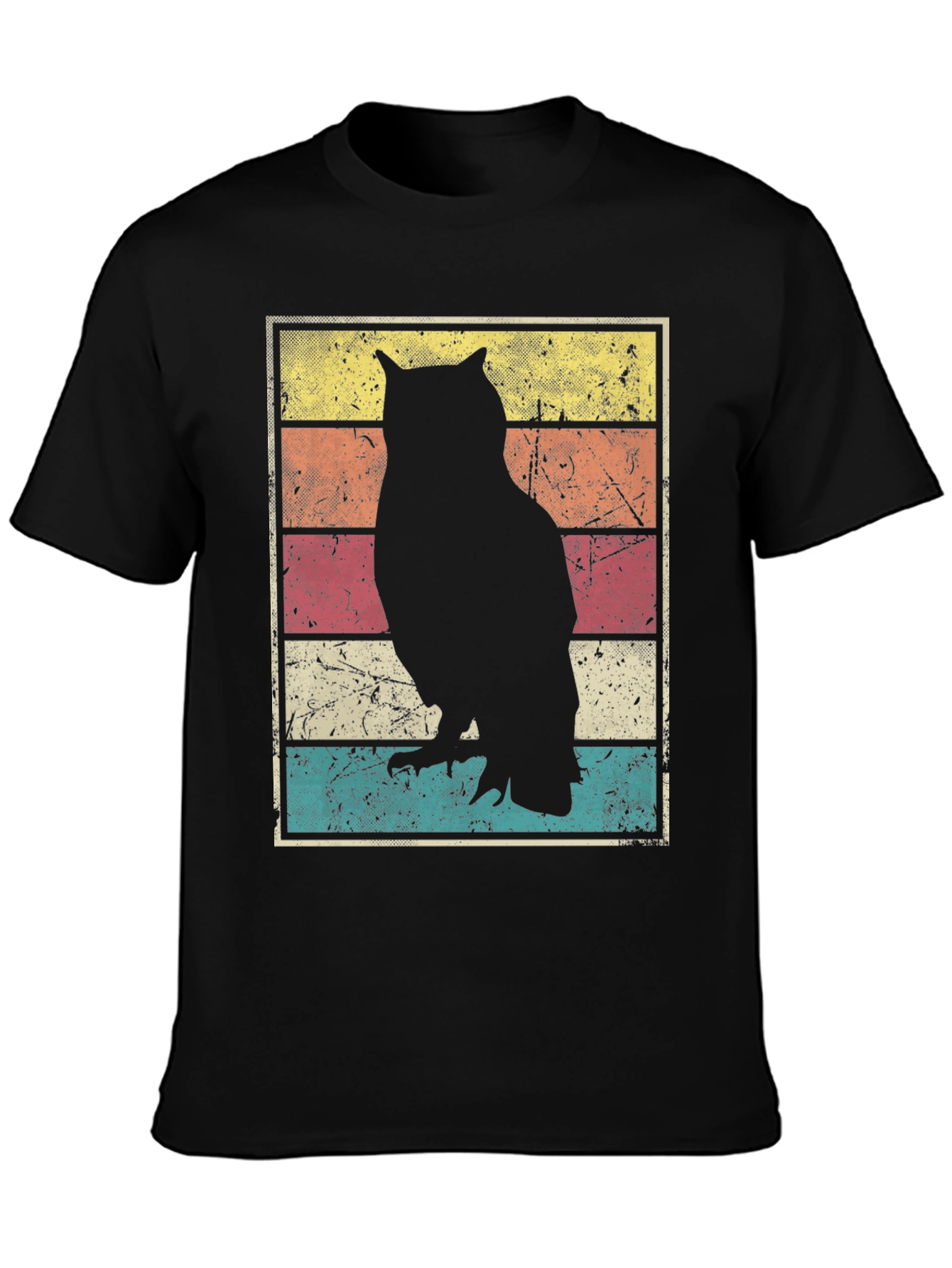 Retro Owl Silhouette Graphic T-Shirt