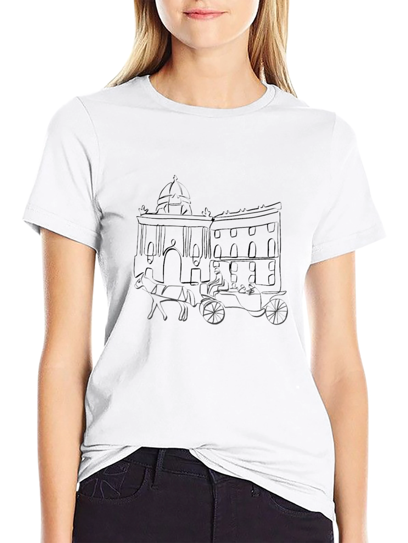 Oxford Horse-Drawn Carriage Black T-Shirt