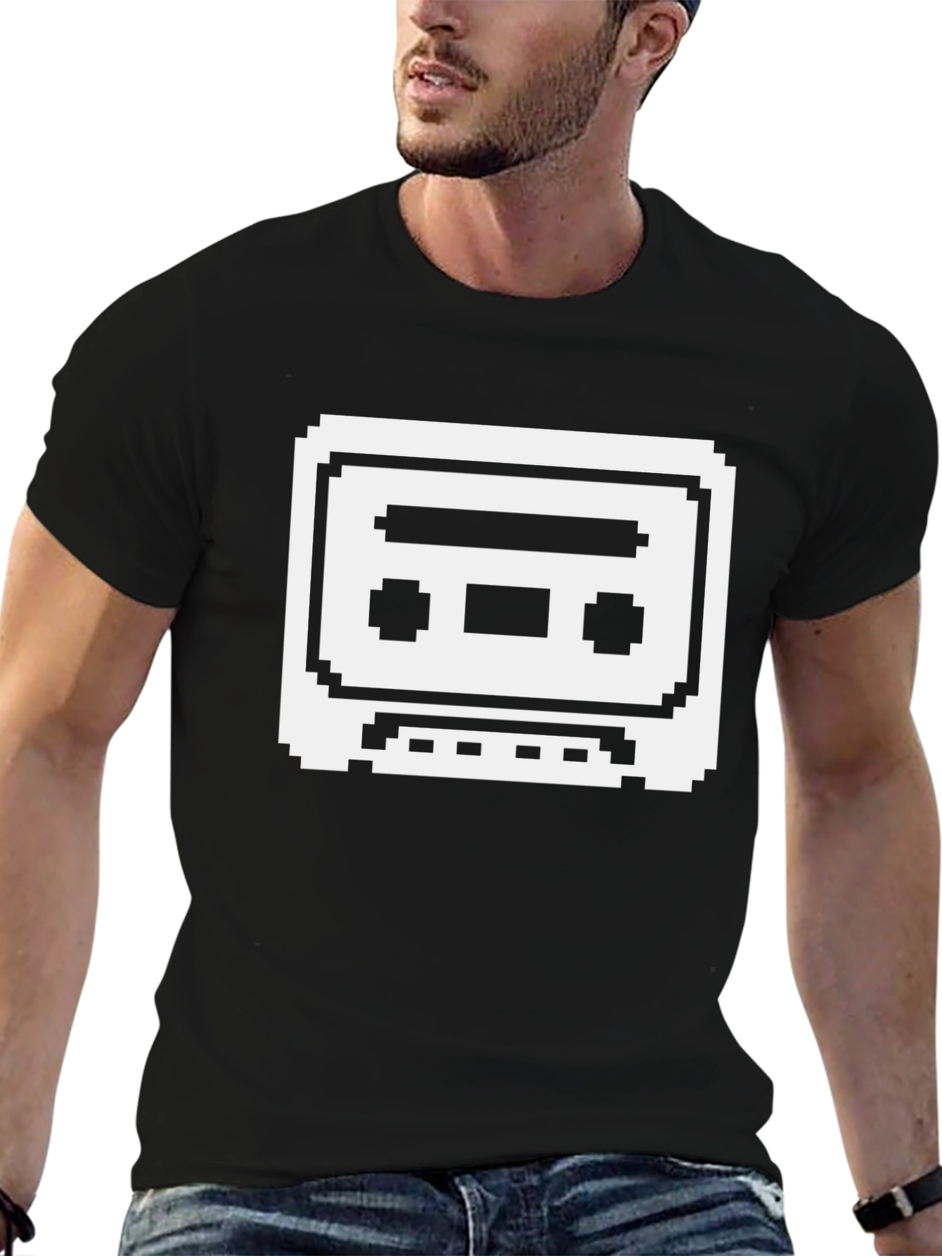 Pixel Cassette Tape Black T-Shirt