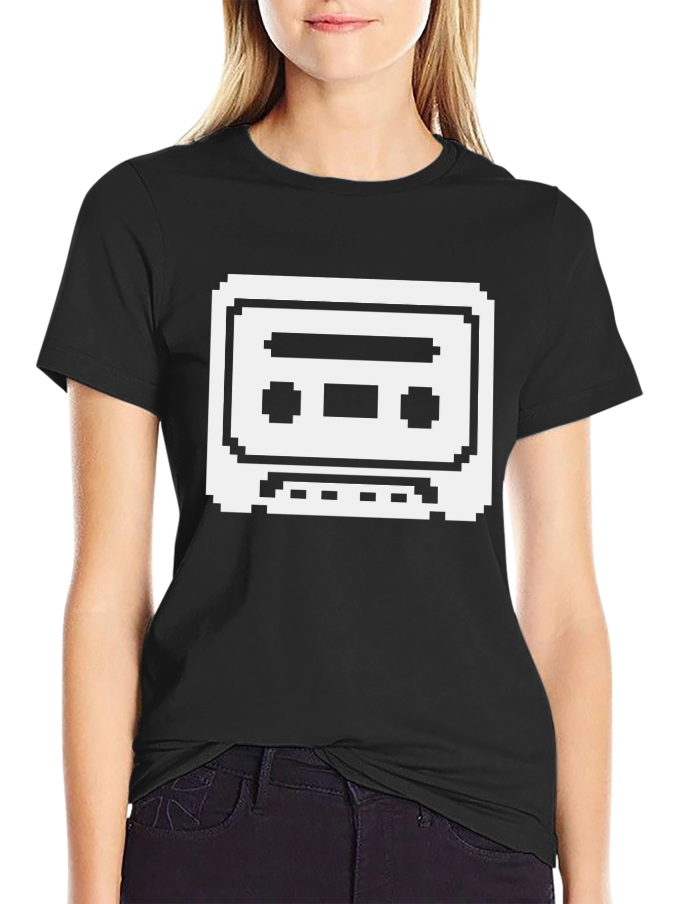 Pixel Cassette Tape Black T-Shirt