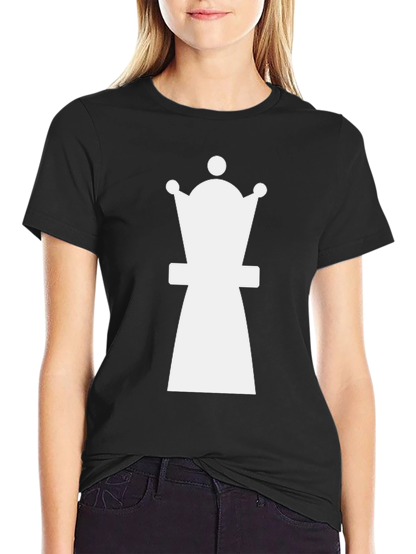 Chess Queen Graphic T-Shirt - Black Cotton Tee