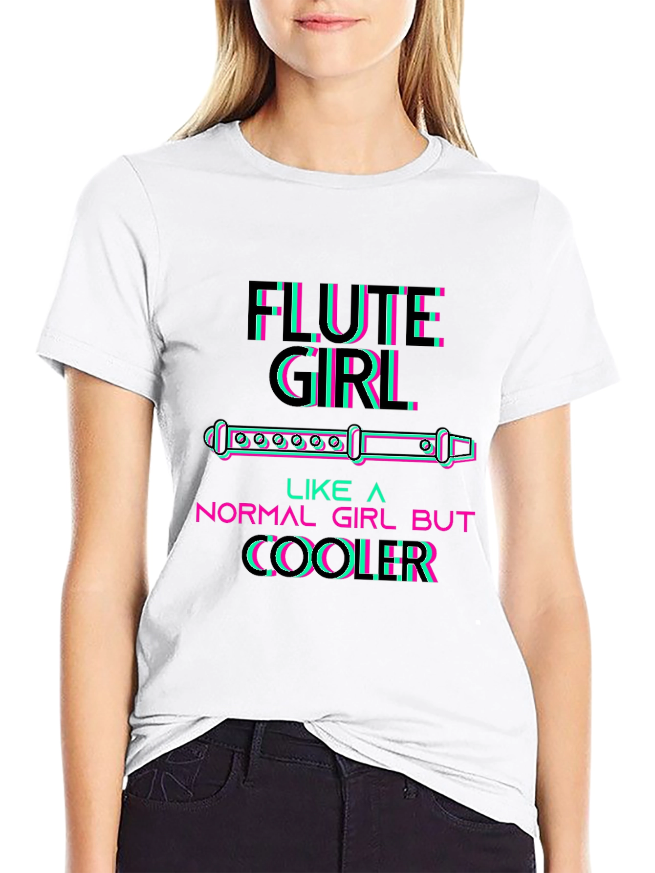 Flute Girl T-Shirt - Musicians Cool Style