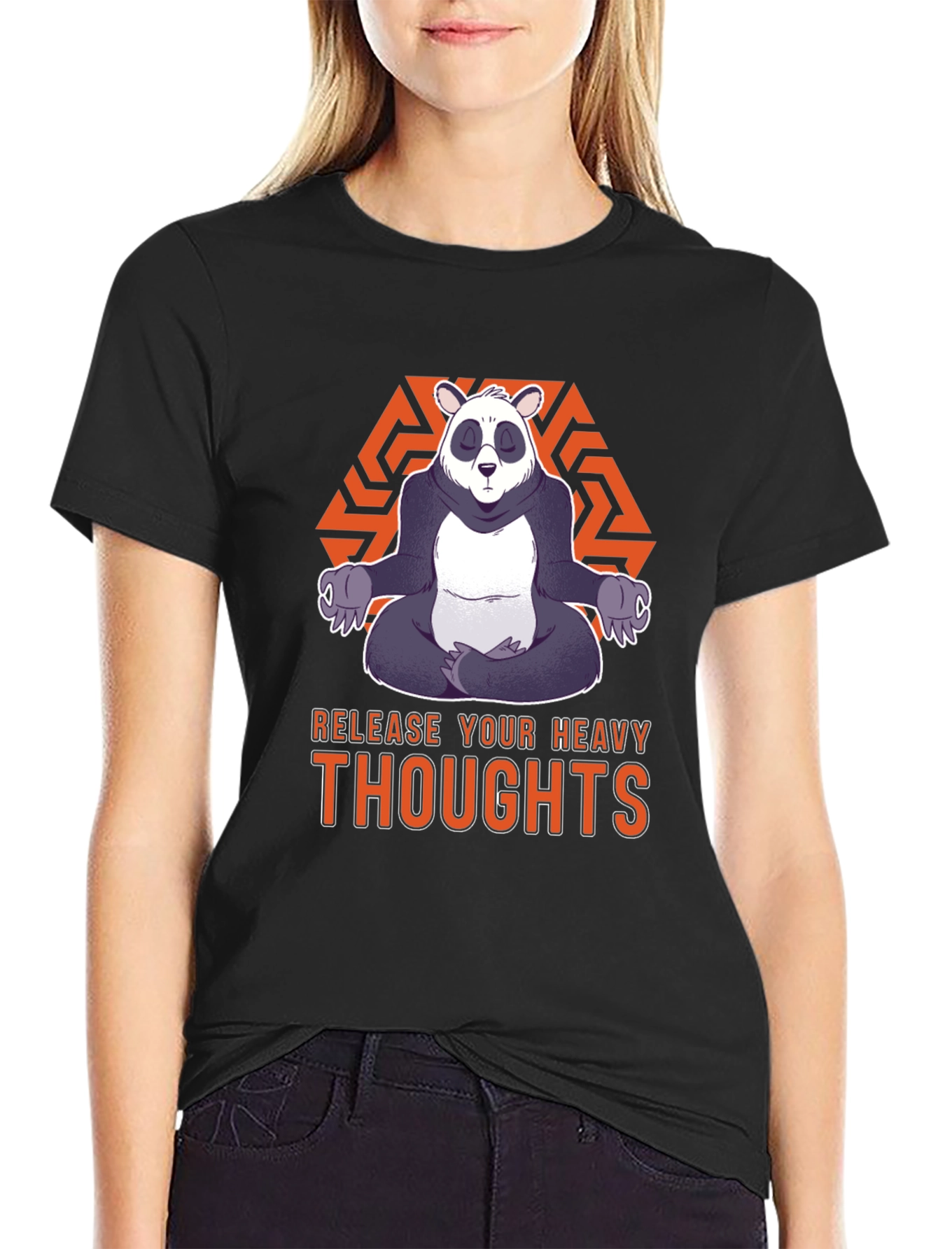 Zen Panda Graphic Tee - Release Your Heavy Thoughts