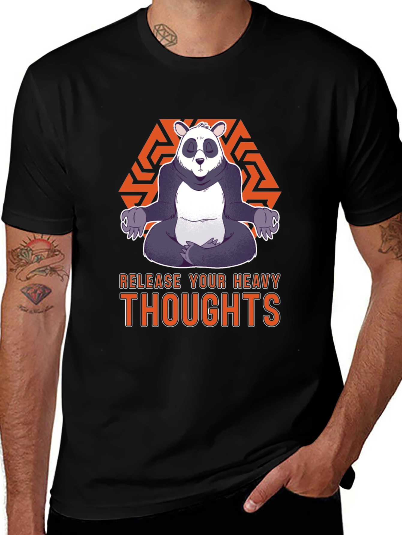 Zen Panda Graphic Tee - Release Your Heavy Thoughts