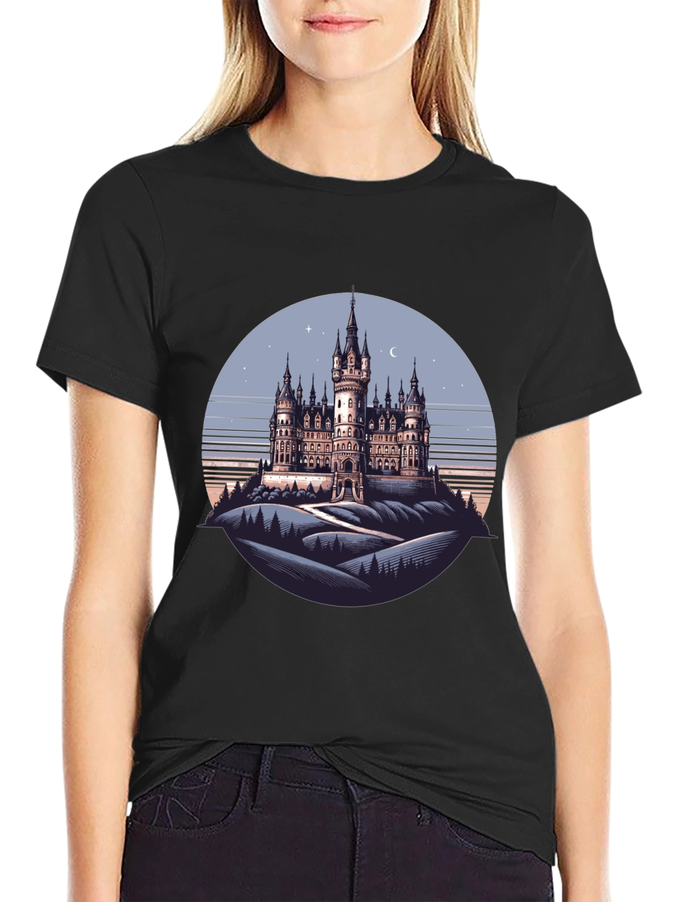 Castle Graphic T-Shirt - Retro Style