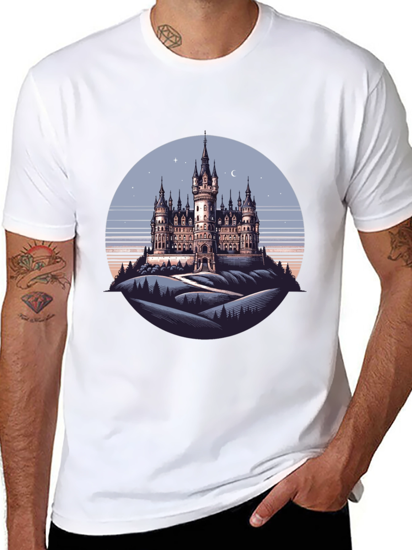 Castle Graphic T-Shirt - Retro Style