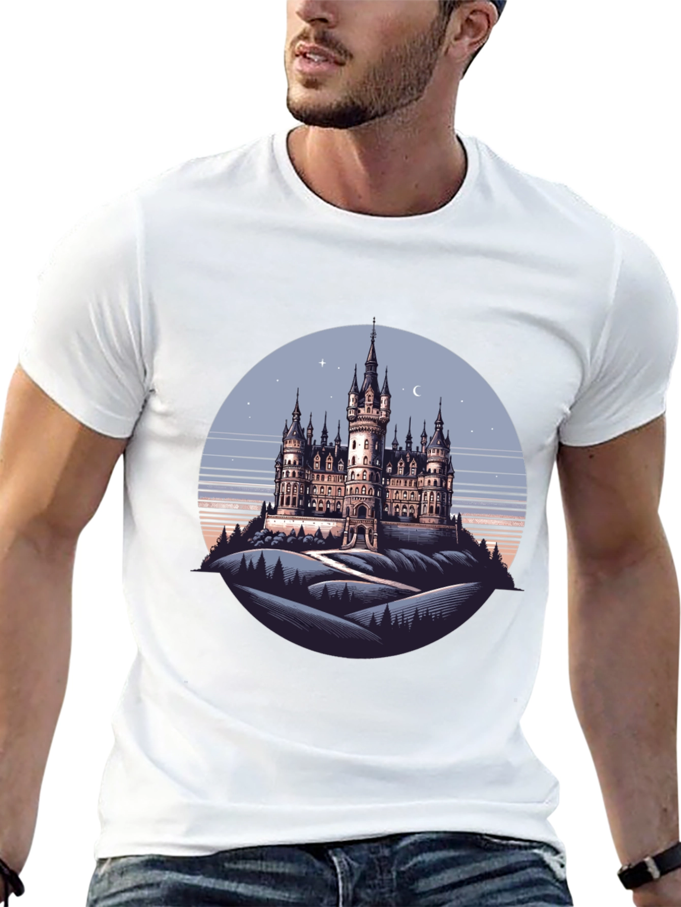 Castle Graphic T-Shirt - Retro Style