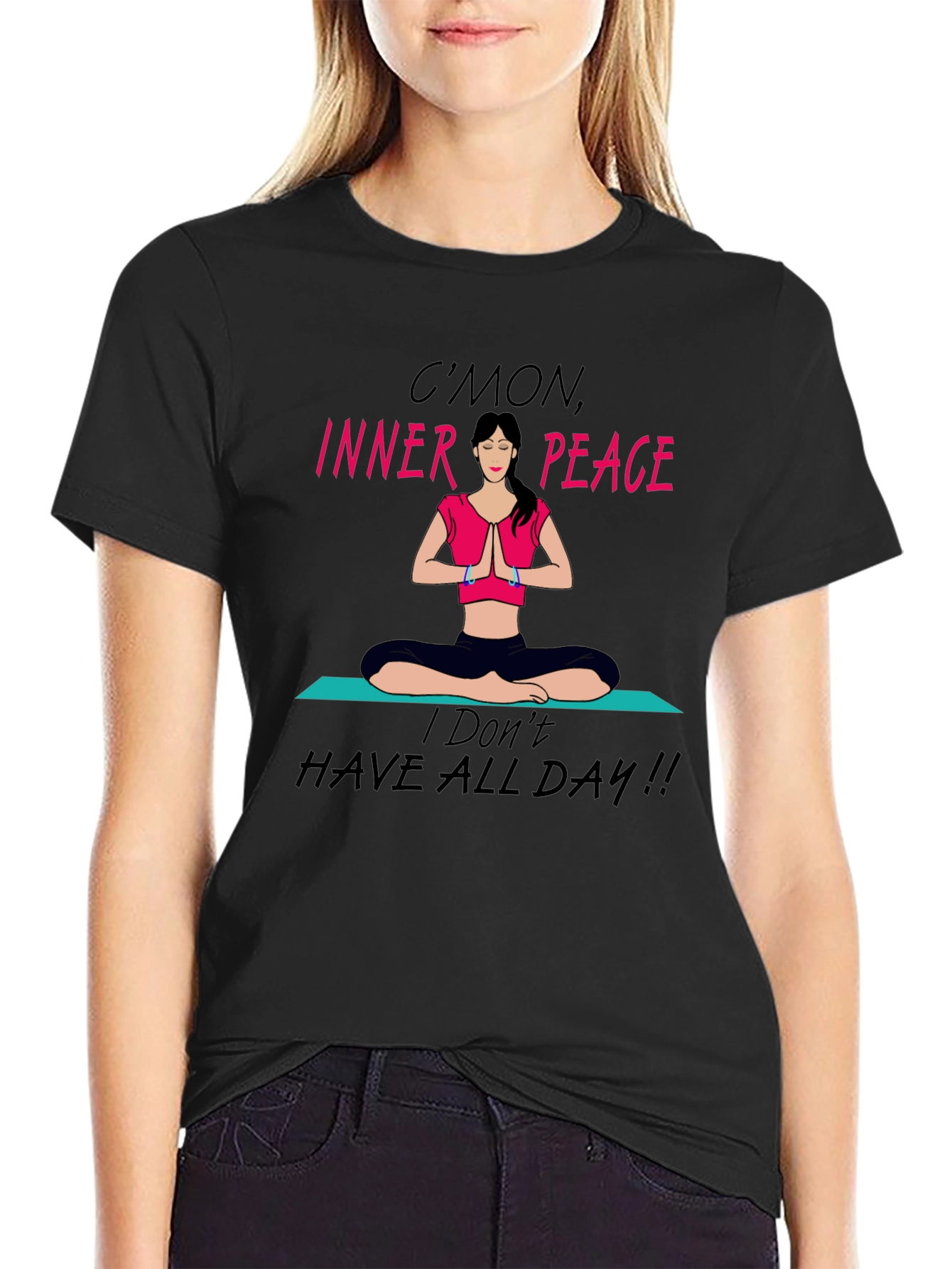 Funny Yoga Inner Peace Graphic T-Shirt