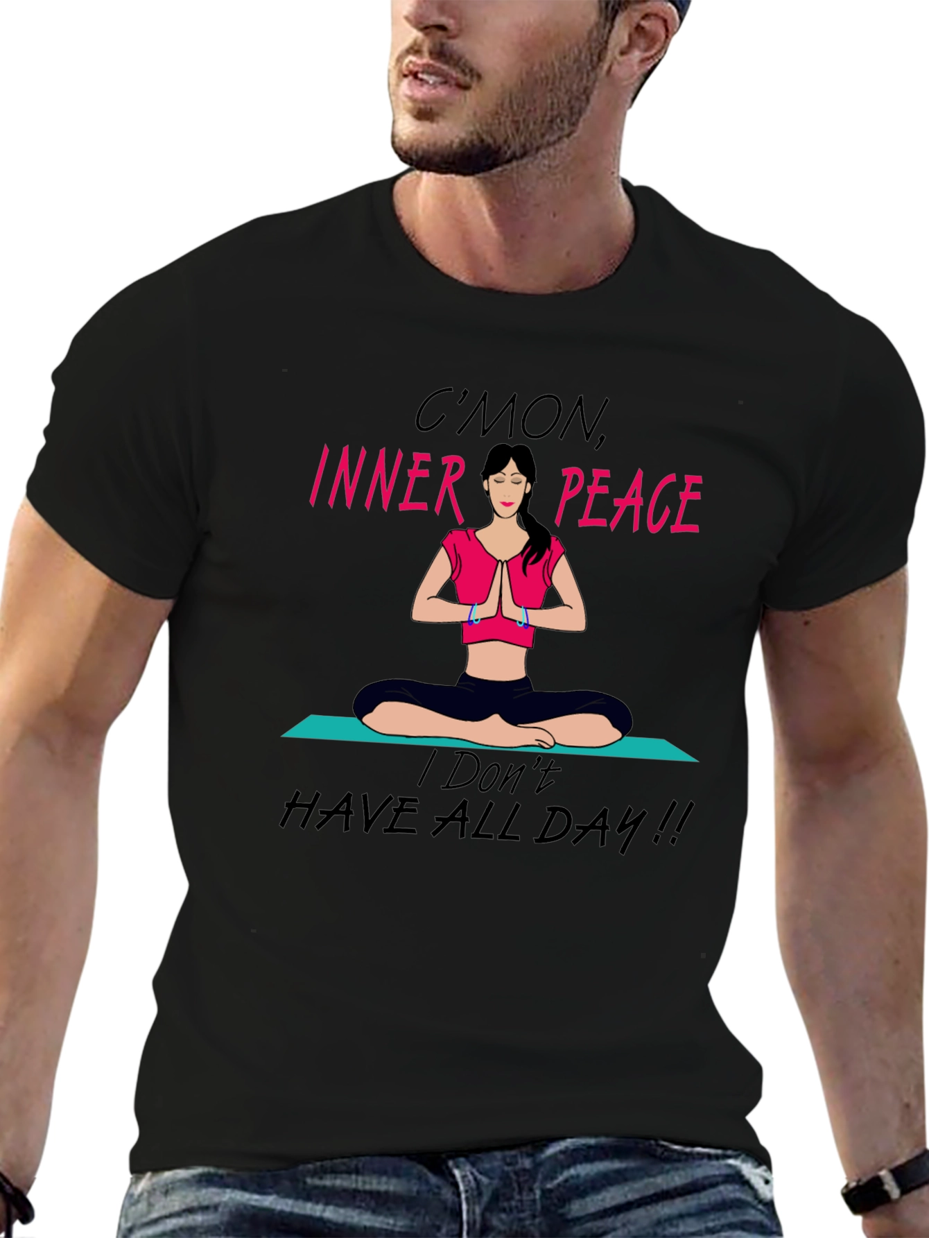 Funny Yoga Inner Peace Graphic T-Shirt