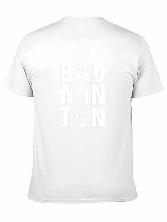 Badminton Graphic Tee - Black Cotton T-Shirt for Sport Lovers