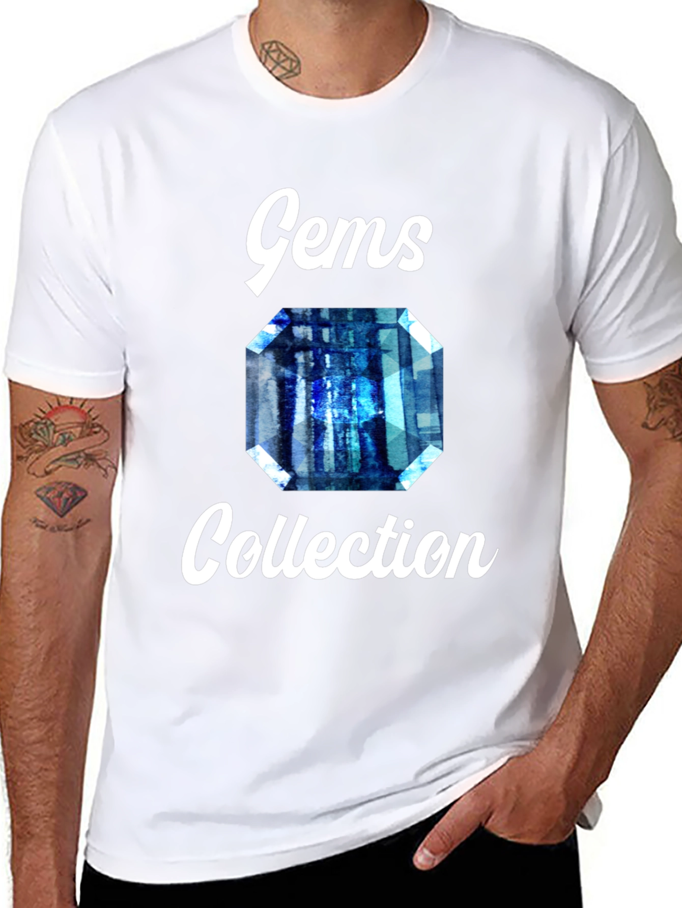 Gems Collection Graphic Tee - Stylish Gemstone Design