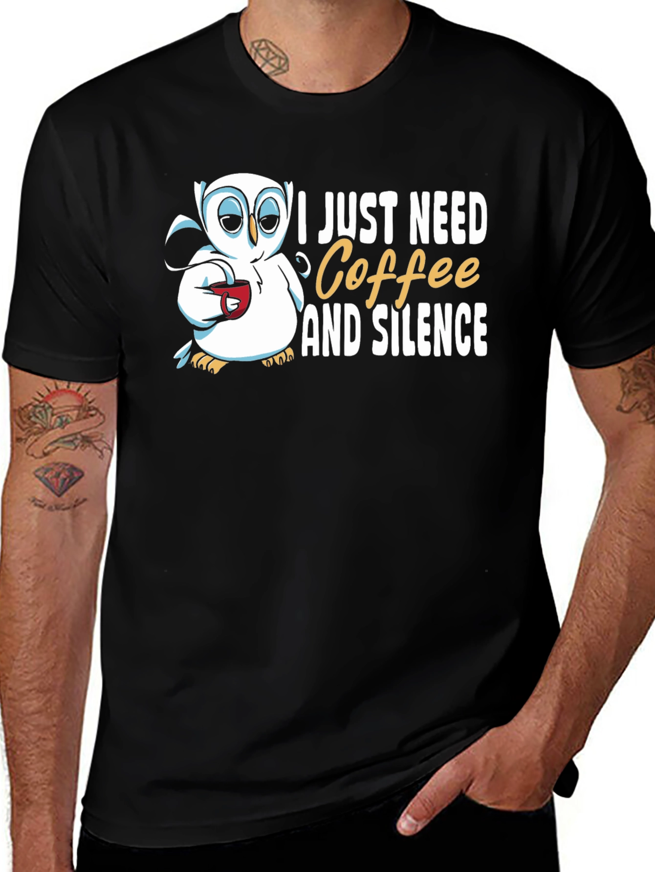Coffee & Silence Owl Graphic Tee