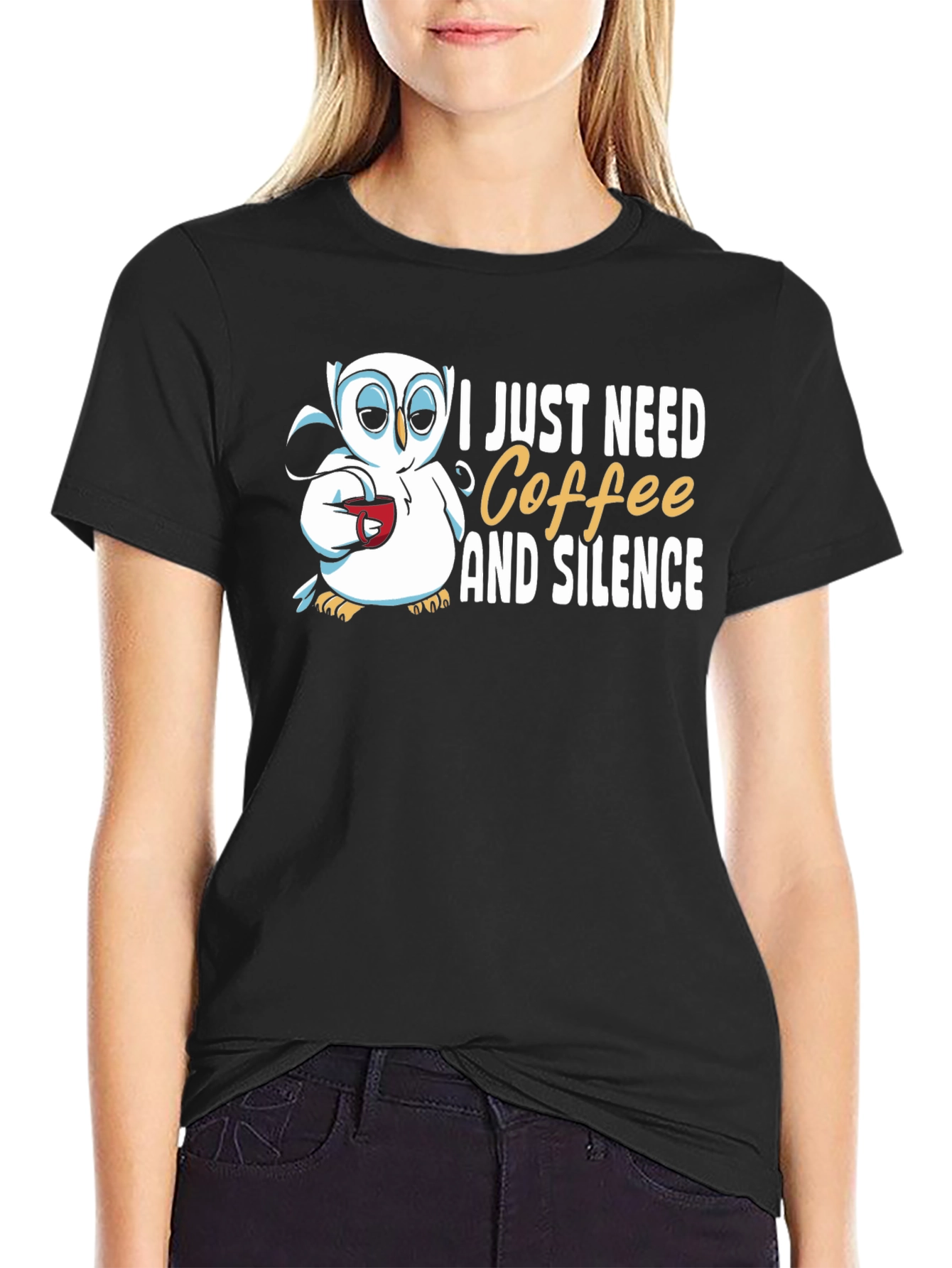 Coffee & Silence Owl Graphic Tee