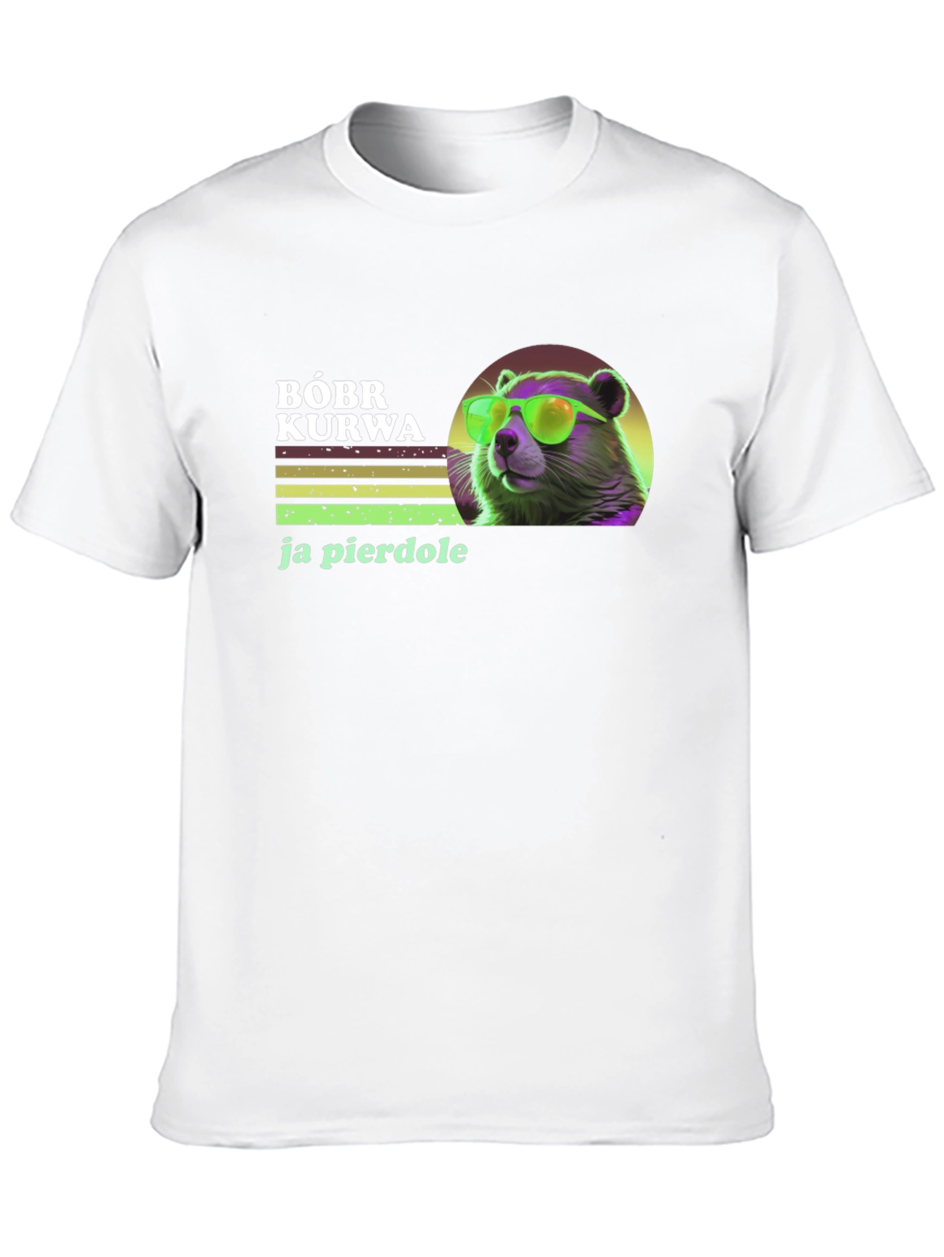 Bóbr Kurwa Graphic Tee - Retro Beaver Sunglasses T-Shirt